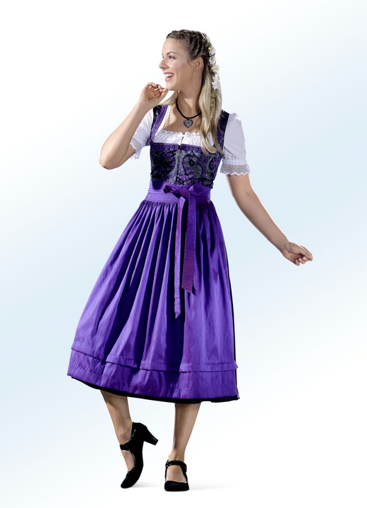 - Dirndl met schort van ROSE-DIRNDL - Dirndl met schort van ROSE-DIRNDL, in Größe 038 bis 056, in Farbe PAARS-GROEN