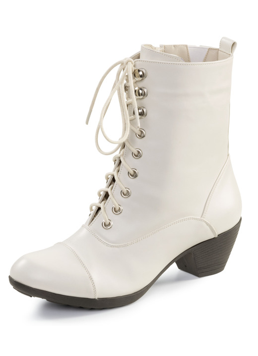 Laarzen & laarsjes - Andrea Conti, modieuze dames enkellaarsjes, winterschoenen, met rits, in Größe 036 bis 042, in Farbe ECRU Ansicht 1