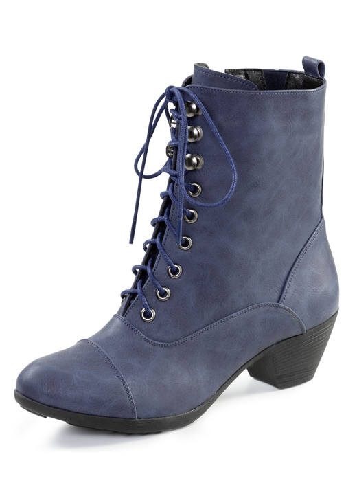 Laarzen & laarsjes - Andrea Conti, modieuze dames enkellaarsjes, winterschoenen, met rits, in Größe 036 bis 042, in Farbe MARINE Ansicht 1