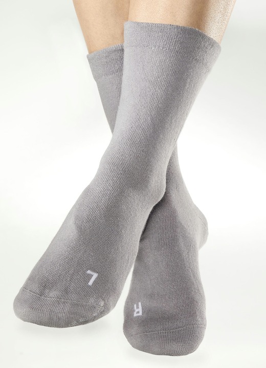 Kousen & panty's - Set van drie paar sokken, in Größe Schoenmaat 35-37 bis Schoenmaat 44-46, in Farbe GRIJS, in Ausführung Breedte: Enkelomtrek van 23–27 cm Ansicht 1