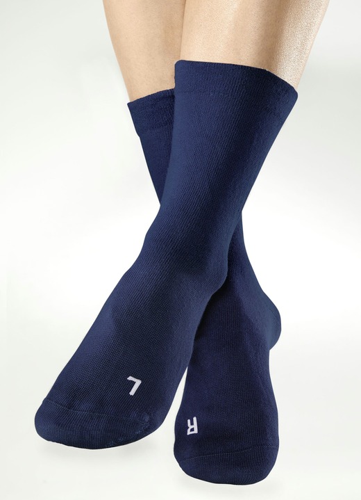Kousen & panty's - Set van drie paar sokken, in Größe Schoenmaat 35-37 bis Schoenmaat 44-46, in Farbe MARINE, in Ausführung Extra breed: Enkelomtrek van 28-33 cm Ansicht 1