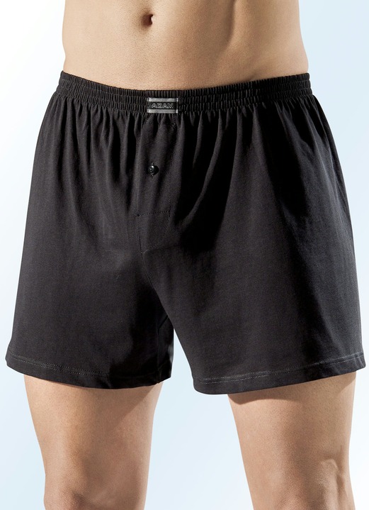 Pants & boxershorts - Set van vijf boxershorts van biologisch katoen met gulp, effen en gemêleerd, in Größe 3XL (9) bis XXL (8), in Farbe 3X ZWART, 2X GRIJS GEMÊLEERD Ansicht 1