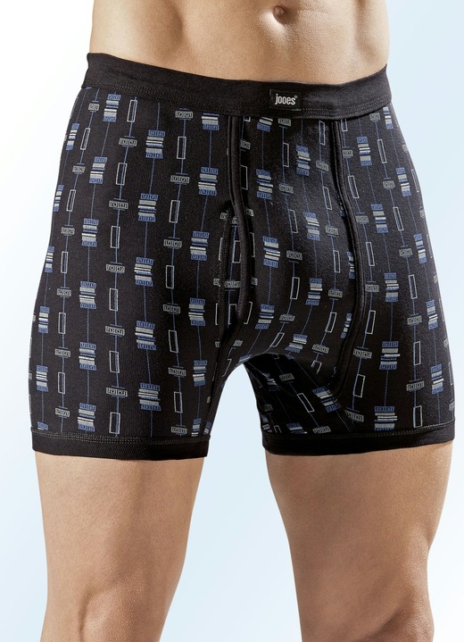 Slips & broeken - Vier-pack broek met gulp met paspel, all-over dessin, in Größe 005 bis 014, in Farbe 2X MARINE-MEERKLEURIG, 2X MARINE-MEERKLEURIG