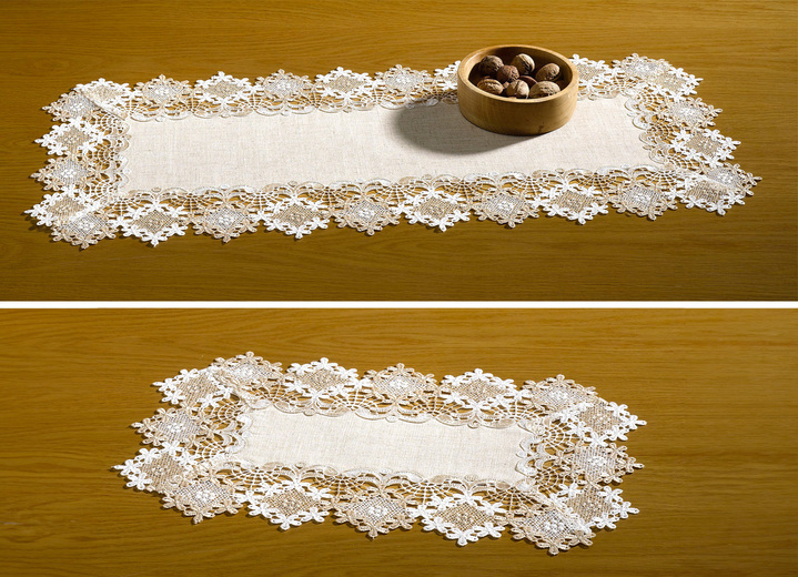 Woontextiel - Smaakvolle tafel- en kamerdecoratie met linnen, in Größe 101 (Kleedje, 35/50 cm) bis 404 (Kussensloop, 40/40 cm), in Farbe LICHTBRUIN Ansicht 1