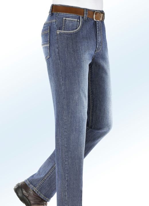 Broeken - Jeans met modieuze details in 3 kleuren, in Größe 024 bis 060, in Farbe LICHTJEANS Ansicht 1
