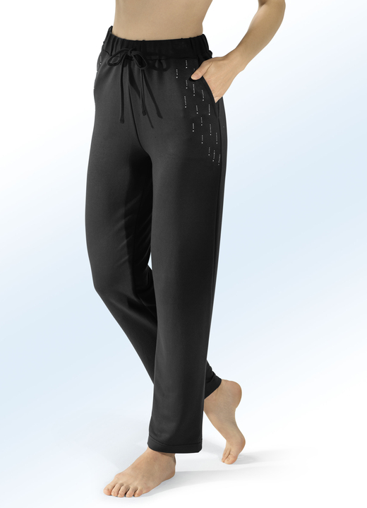 Vrijetijds pantalons - Broek met spijkerversiering, in Größe 018 bis 054, in Farbe ZWART Ansicht 1
