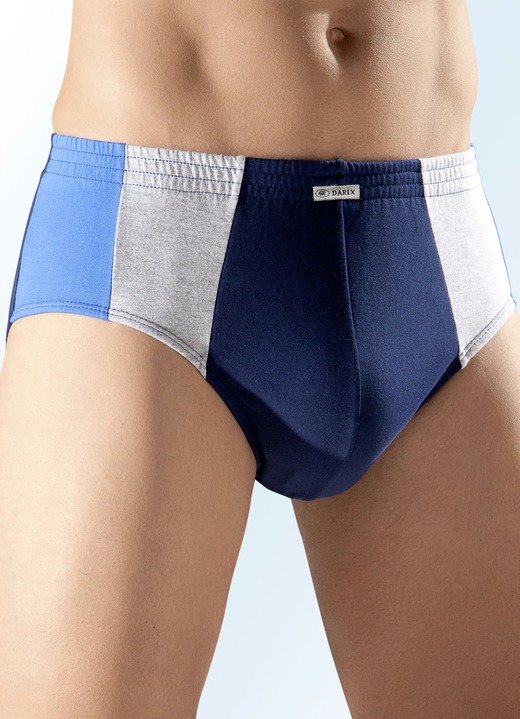 Slips & onderbroeken - Set van meerdere slips met zijpanelen, in Größe 004 bis 009, in Farbe 3X MARINE-KONINGSBLAUW-GRIJS GEMÊLEERD, 2X MARINE-ROOD-GRIJS GEMÊLEERD, in Ausführung PAK VAN VIJF ONDERBROEKEN