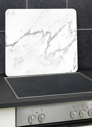 Wandpaneel van glas met marmerlook