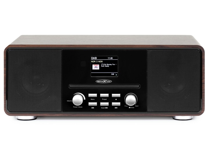 Muziekapparaten - Reflexion HRA19DAB stereo-installatie met DAB+-radio, in Farbe BRUIN Ansicht 1
