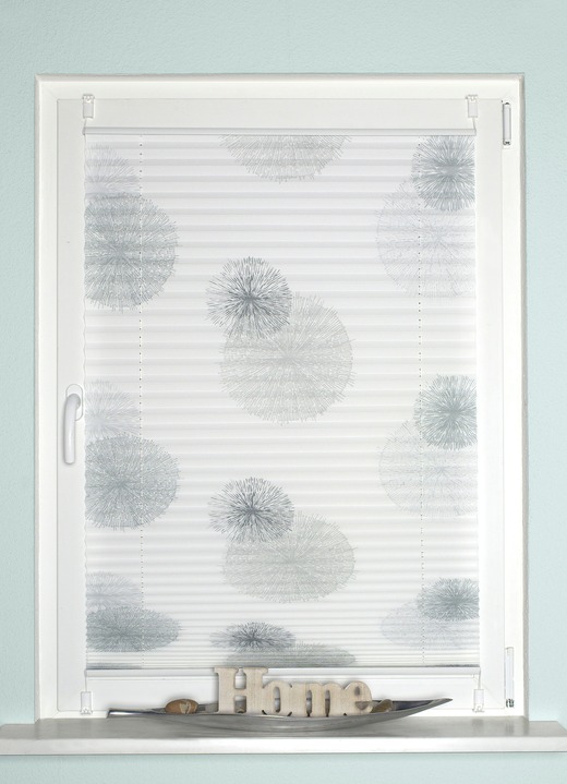Gordijnen - Plissee-rolgordijnen zonder boren en schroeven, in Größe 826 (H 130 x B 40 cm) bis 850 (H 210 x B 70 cm), in Farbe GRIJS-STEENGRIJS Ansicht 1