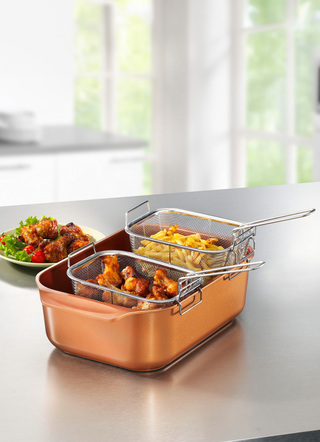Livington Copperline WonderCooker inclusief glazen deksel en roosterinzet