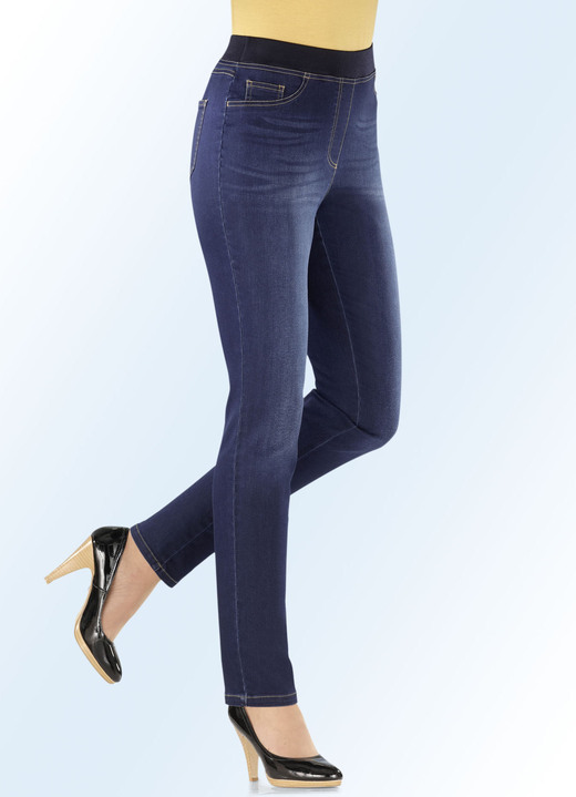 Broeken met elastische band - power stretch jeans in pull-on stijl, in Größe 018 bis 092, in Farbe DONKERBLAUW Ansicht 1
