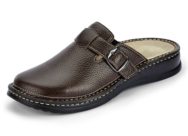 Huisschoenen - Mubb, comfortabele herenklompen, breedte H, met uitneembaar voetbed, in Größe 040 bis 046, in Farbe MOKKA Ansicht 1