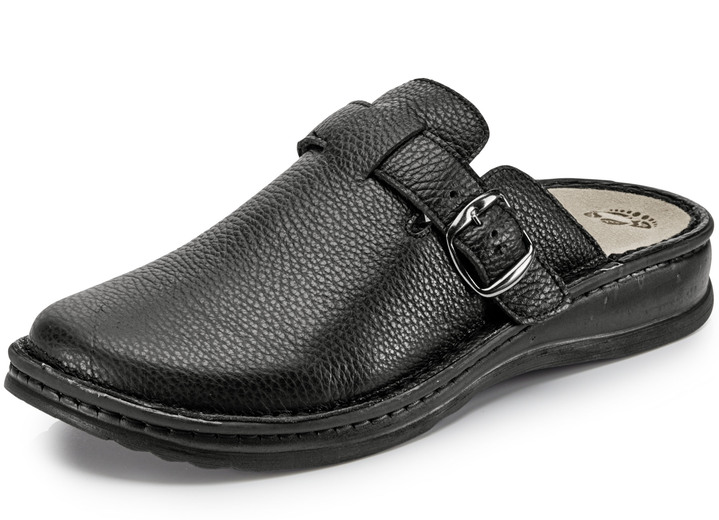 Huisschoenen - Mubb, comfortabele herenklompen, breedte H, met uitneembaar voetbed, in Größe 040 bis 046, in Farbe ZWART Ansicht 1
