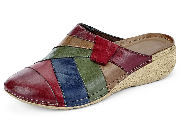 Sandalen & slippers - Gemini klomp van gekleurd rundnappaleer, in Größe 036 bis 042, in Farbe BORDEAUX-MEERKLEURIG