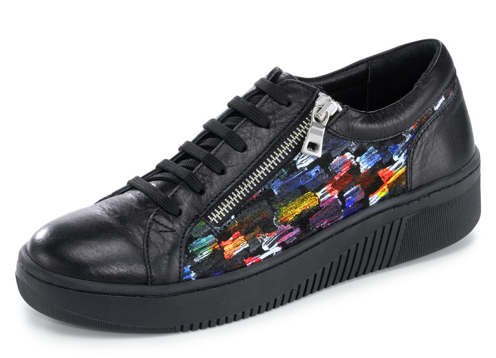 - Gemini veterschoenen met moderne print, in Größe 036 bis 042, in Farbe ZWART Ansicht 1