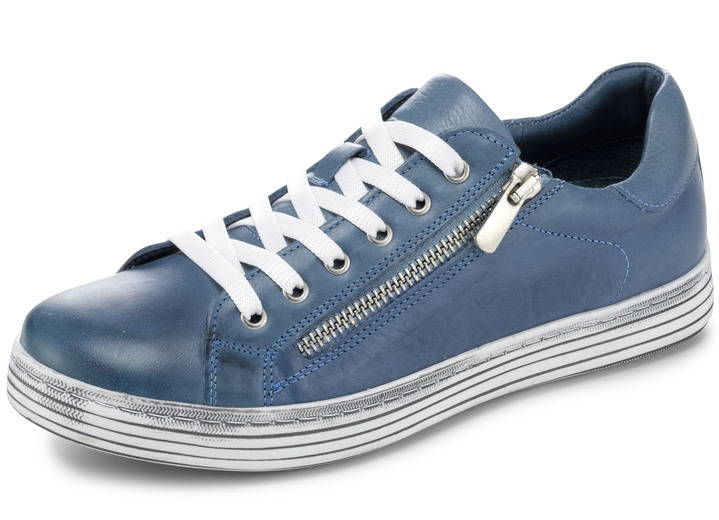 Instappers & veterschoenen - Gemini veterschoen met praktische ritssluiting aan de zijkant, in Größe 036 bis 042, in Farbe JEANS Ansicht 1