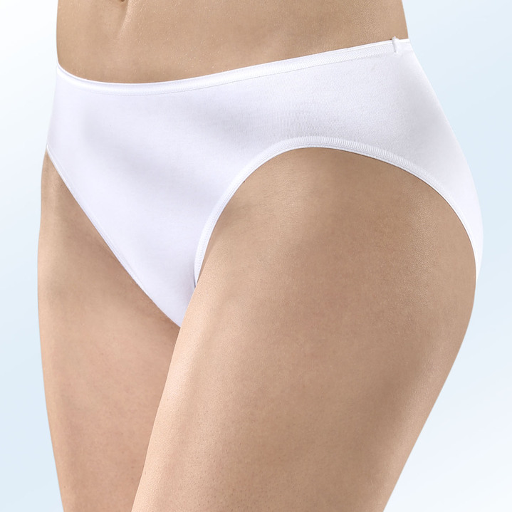 Slips - Set van vier slips met elastische boorden, van Nina von C., in Größe 038 bis 048, in Farbe WIT Ansicht 1