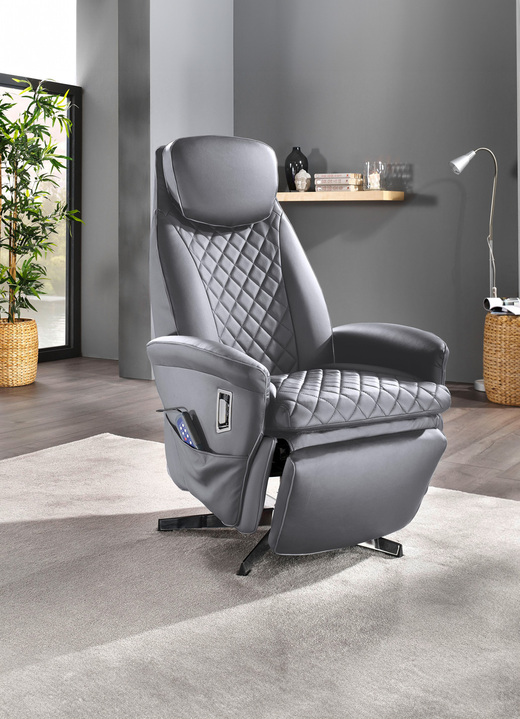 TV fauteuil / relaxfauteuil - Massagestoel met warmtefunctie, in Farbe GRIJS Ansicht 1