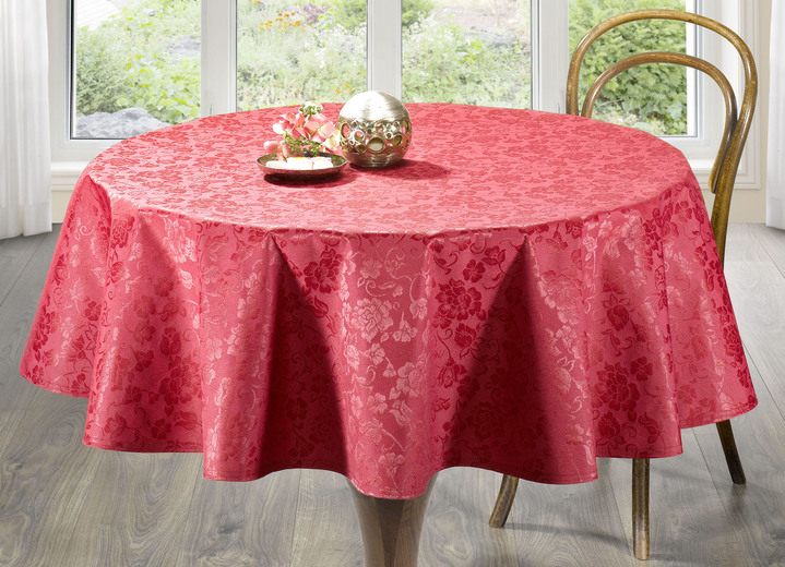 Woontextiel - Handige tafel- en kamerdecoratie met acrylcoating, in Größe 210 (Tafellaken, 155/250 cm) bis 404 (2 kussenslopen, 40/40 cm), in Farbe BORDEAUX Ansicht 1
