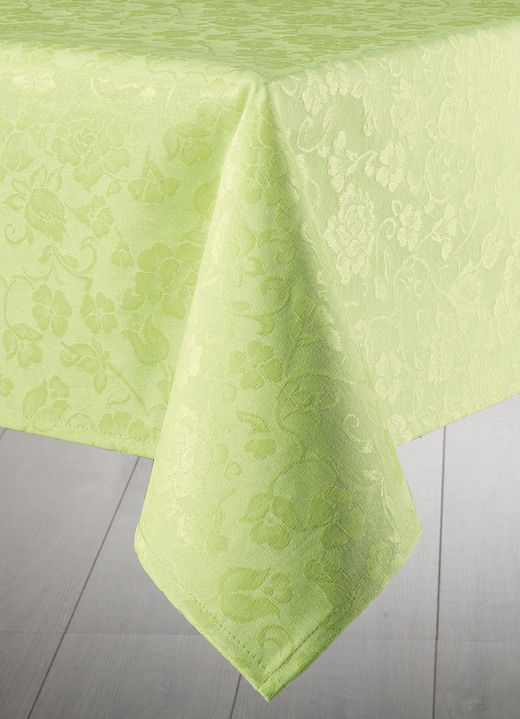 Woontextiel - Handige tafel- en kamerdecoratie met acrylcoating, in Größe 210 (Tafellaken, 155/250 cm) bis 404 (2 kussenslopen, 40/40 cm), in Farbe GROEN Ansicht 1