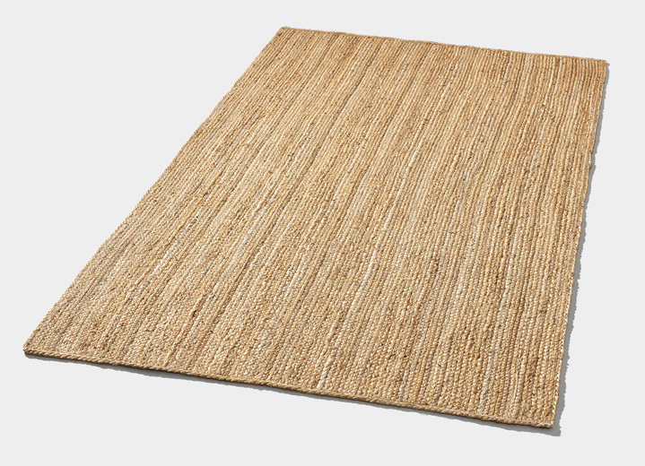 Modern - Handgeweven tapijten van 100% jute, in Größe 118 (vloerkleed, 90 x 160 cm) bis 314 (Brug ovaal, 120 x 180 cm), in Farbe BEIGE Ansicht 1