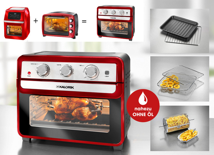 - Heteluchtoven – vervangt oven en frituurpan, in Farbe ROOD
