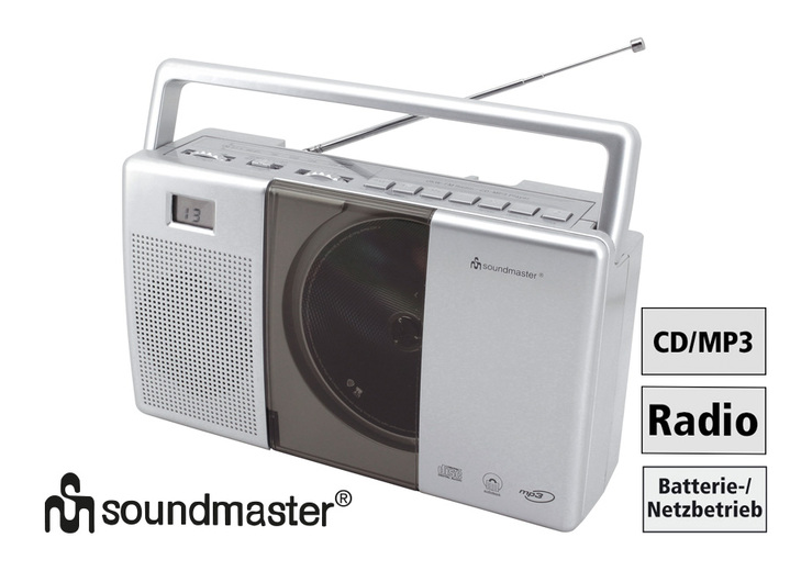 Muziekapparaten - Soundmaster CD draagbare radio RCD1185, in Farbe ZILVER Ansicht 1