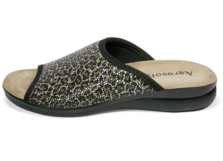 Sandalen & slippers - Stretch zomerschoenen verkrijgbaar als muiltjes of sandalen, in Größe 036 bis 042, in Farbe ZWART-LEO, in Ausführung Zomerschoen zonder hielstuk Ansicht 1