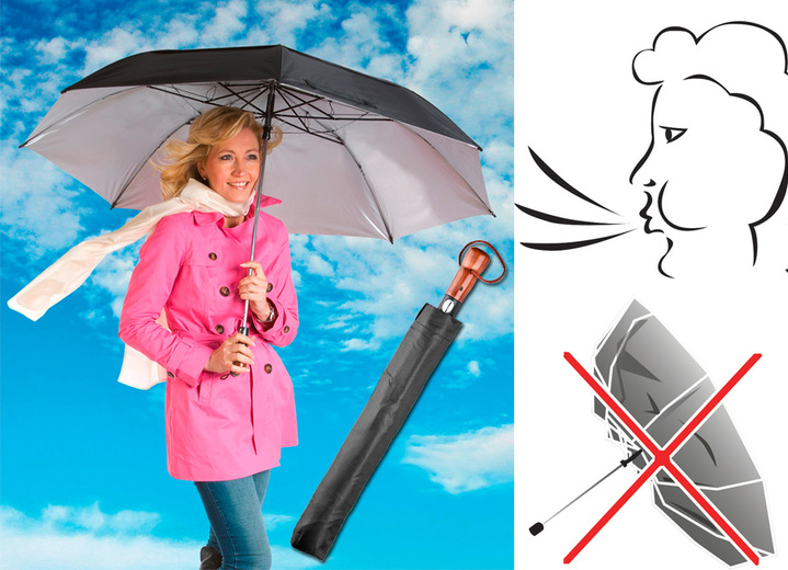 Paraplu's - Stormparaplu, in Farbe ZWART Ansicht 1