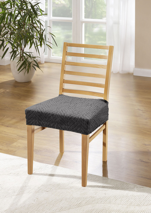 Woonaccessoires - Stretch-hoezen, in Größe 101 (Stoelhoes) bis 114 (zittinghoes), in Farbe ANTRACIET Ansicht 1