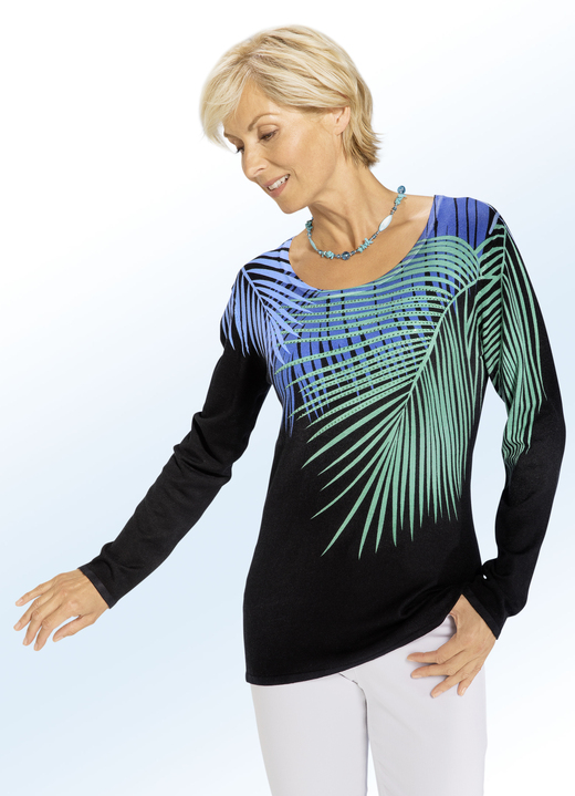- Trui in een elegant design, in Größe L(44/46) bis XXL(52/54), in Farbe ZWART-BLAUW-GROEN