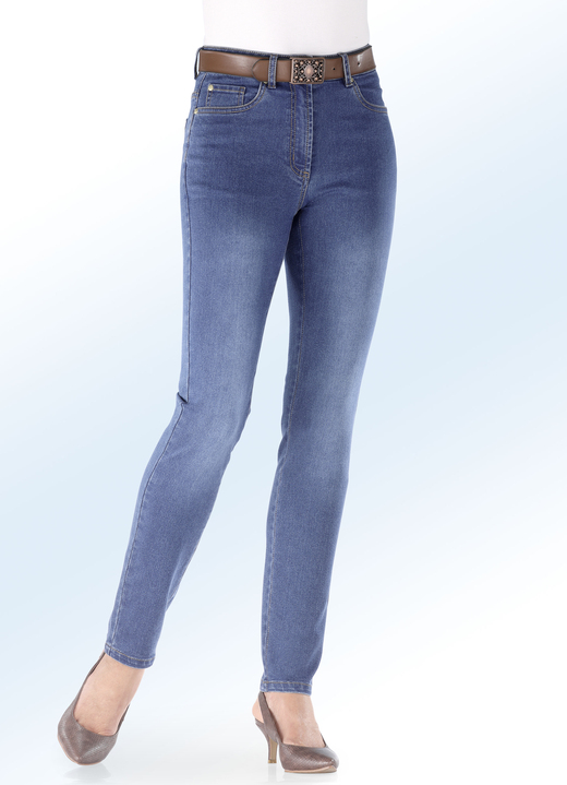 Broek met knoop- en ritssluiting - Basisjeans, in Größe 017 bis 052, in Farbe JEANSBLAUW Ansicht 1