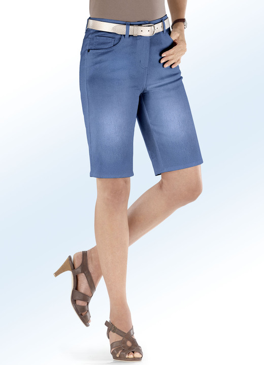 Broek met knoop- en ritssluiting - Basic Jeans Bermuda, in Größe 034 bis 052, in Farbe JEANSBLAUW Ansicht 1