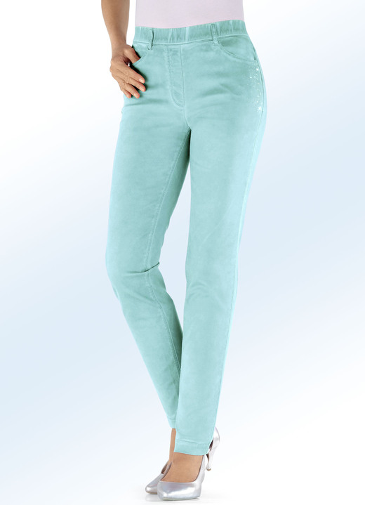 Broeken - Elegante broek met fonkelende strasssteentjes, in Größe 017 bis 052, in Farbe 2-OCEAN Ansicht 1