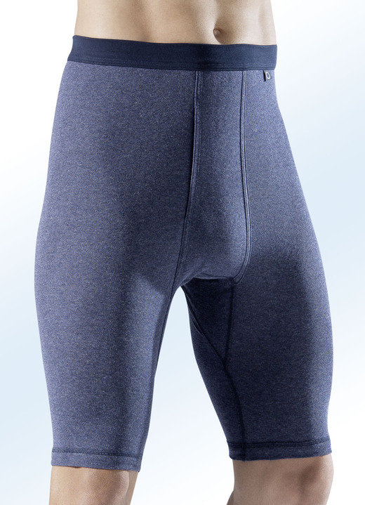 Slips & broeken - Pfeilring duopack onderbroeken, knielang, in Größe 005 bis 012, in Farbe 2 X DONKERBLAUW GEMÊLEERD