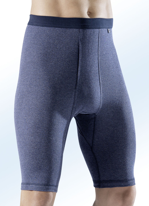 Slips & broeken - Pfeilring two-pack onderbroeken, knielengte, in Größe 005 bis 012, in Farbe 2 X DONKERBLAUW GEMÊLEERD