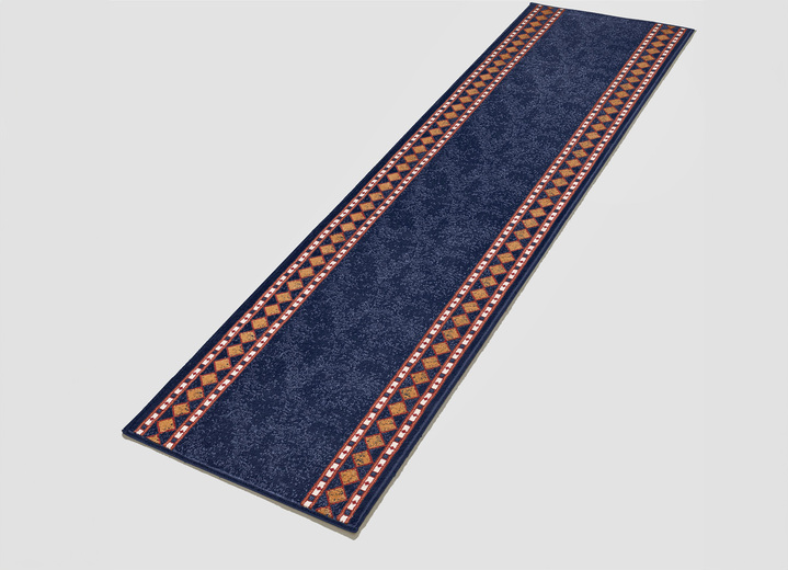 Tapijten - Verfijnde lopers op maat gemaakt, in Größe 101 (Loper, breedte: 60 cm) bis 106 (loper, breedte: 100 cm, in Farbe BLAUW Ansicht 1