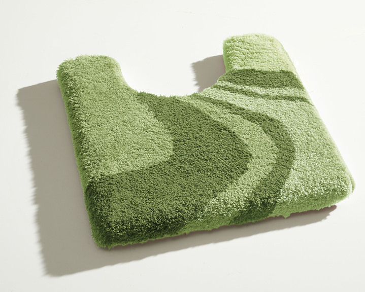 Badmatten - Badkamerset van Kleine Wolke met antislip achterkant, in Größe 100 (Matje, halfrond 50/80 cm) bis 112 (Toiletdekselafdekking 47/50 cm), in Farbe GROEN Ansicht 1