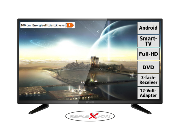 TV - Goedkope reflectie 6-in-1 combinatie met smart TV, in Farbe SCHWARZ Ansicht 1