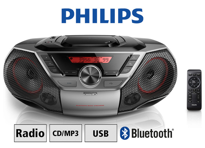 - Philips AZ700T digitale cd-radio, in Farbe ZWART Ansicht 1