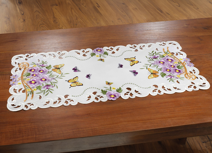 Woontextiel - Tafel- en kamerdecoratie in lentestijl, in Größe 101 (2 x placemats, 35/ 50 cm) bis 404 (Kussensloop, 40/40 cm), in Farbe WIT Ansicht 1