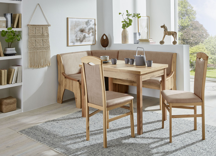 Eettafels - Tijdloos eetkamermeubilair, in Farbe EIKENHOUTEN CAPPUCCINO, in Ausführung Bankset, 4-delig Ansicht 1