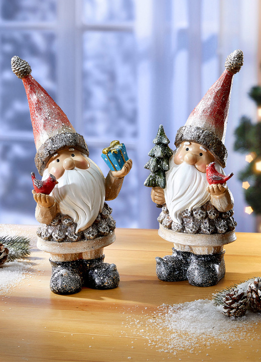 Kerstmis - Grappige kerstmannen, in Farbe ZILVER-ROOD, in Ausführung Kerstman met kerstboom