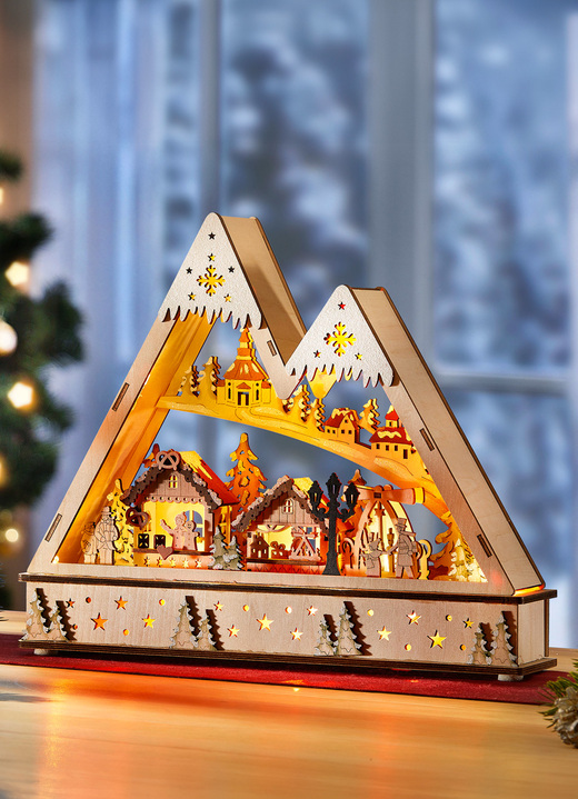 Kerstmis - Houten boog van lichten, in Farbe NATUUR-BRUIN Ansicht 1