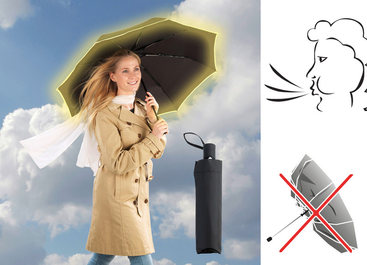Paraplu's - Stormzakparaplu, in Farbe ZWART Ansicht 1
