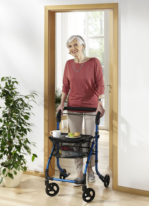 Mobiliteit - Appartementrollator met dienblad, in Farbe BLAUW Ansicht 1