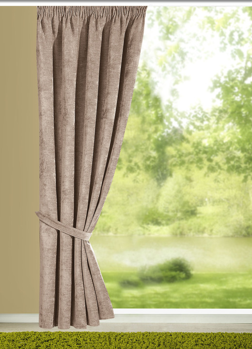 Klassiek - Energiebesparende verduisterende sjaals, in Größe 364 (H 150 x B 135 cm) bis EMBRASSE, SET VAN 2, in Farbe BEIGE