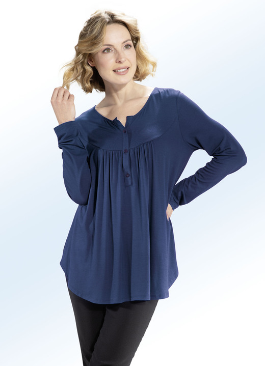 Blouses & tunieken - Shirttuniek met ronde halslijn, in Größe 036 bis 054, in Farbe MARINE Ansicht 1