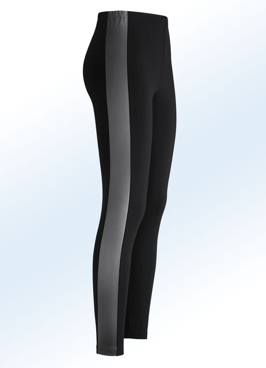 Leggings - Legging van een interessante materiaalmix Leggings - Legging van een interessante materiaalmix, in Größe 018 bis 092, in Farbe ZWART